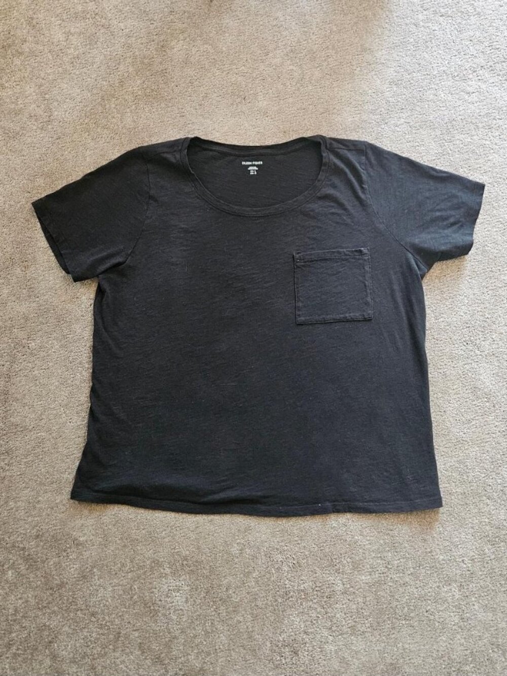 Eileen Fisher Womens Slubby Jersey Pocket T-Shirt, SZ L